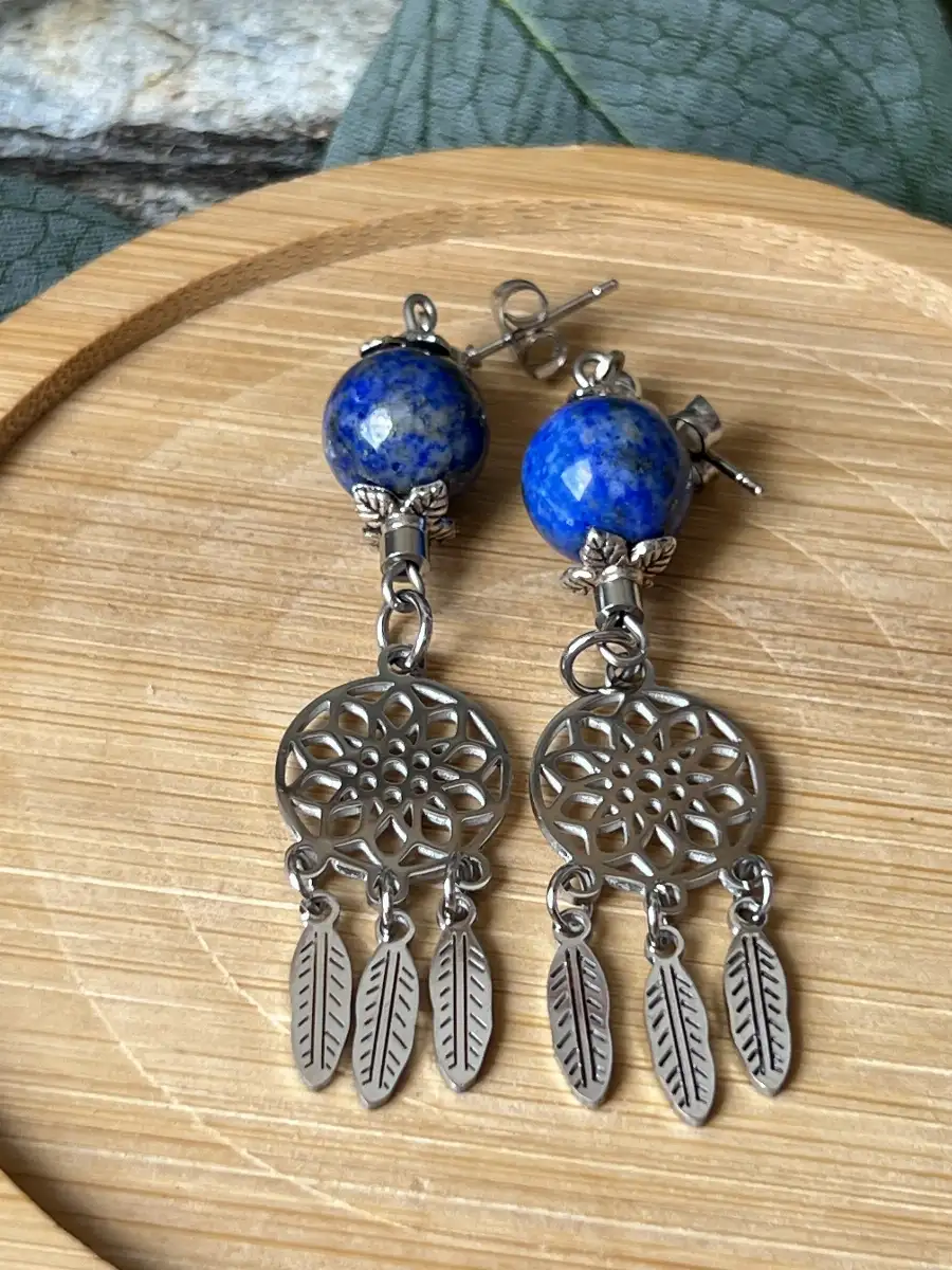 Boucles d’oreilles Lapis Lazuli 10 mm