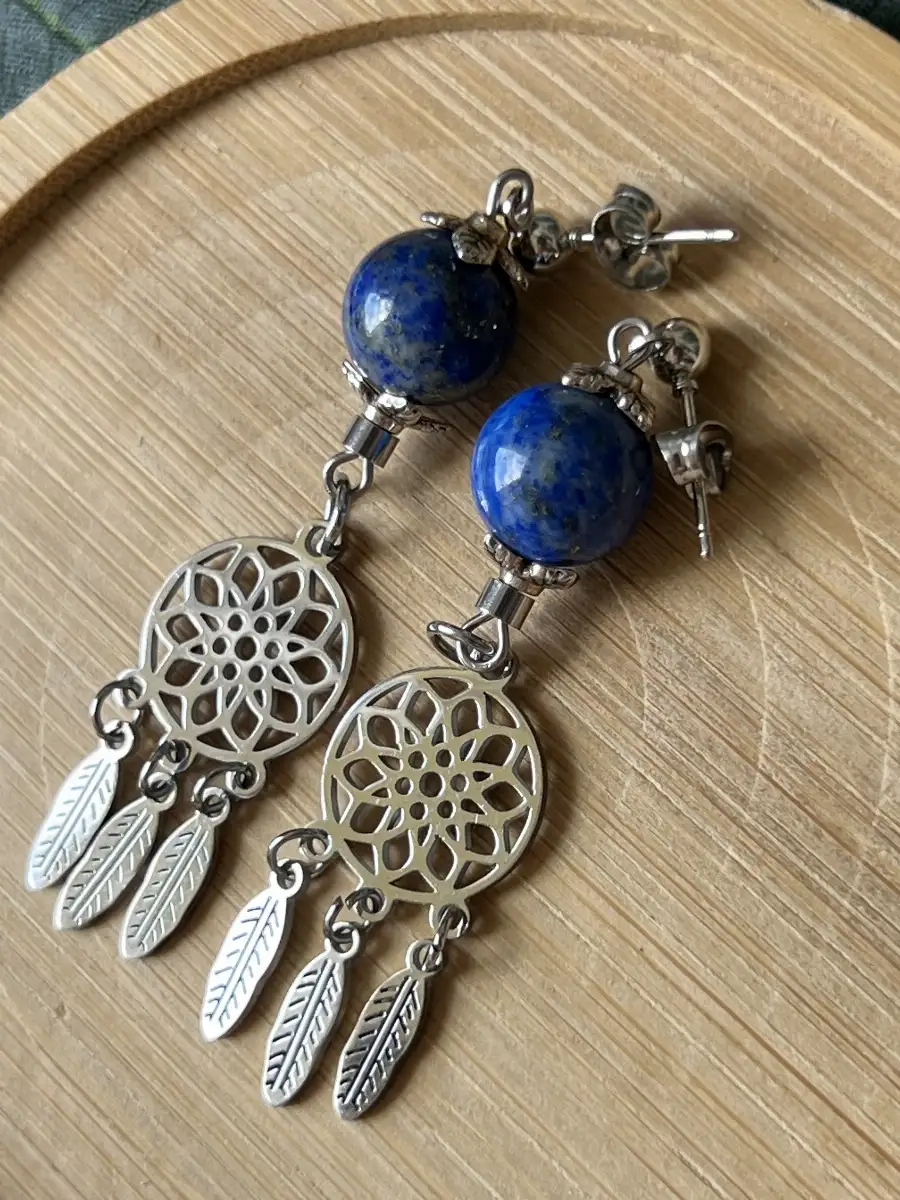 Boucles d’oreilles Lapis Lazuli 10 mm