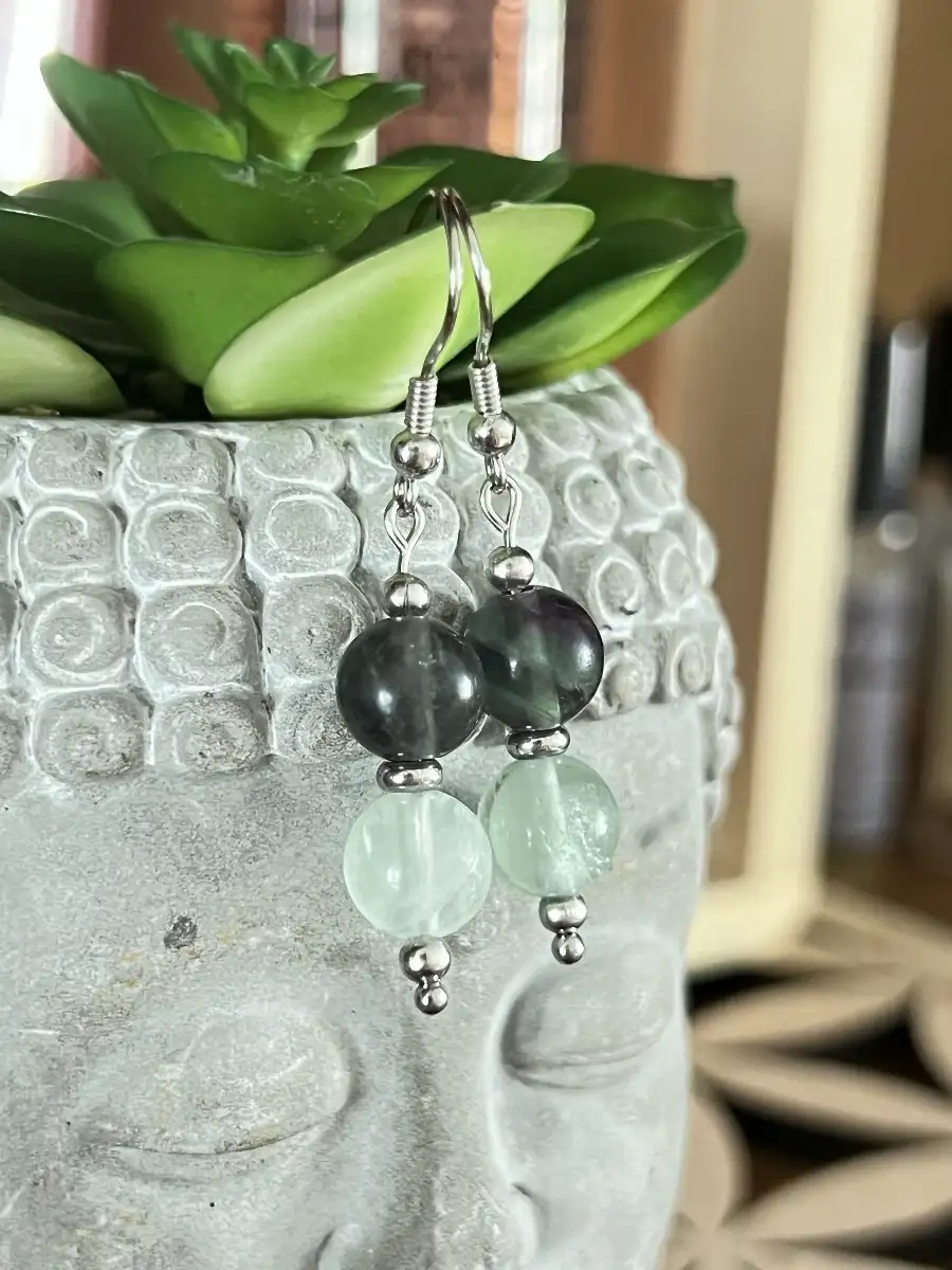 Boucles d'oreilles en fluorite