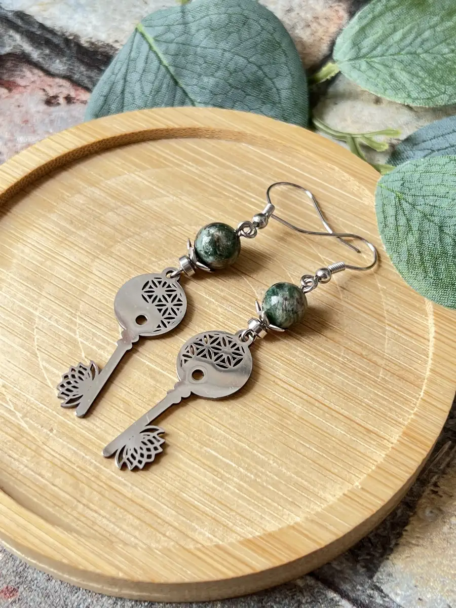 Boucles d'oreilles fuschite