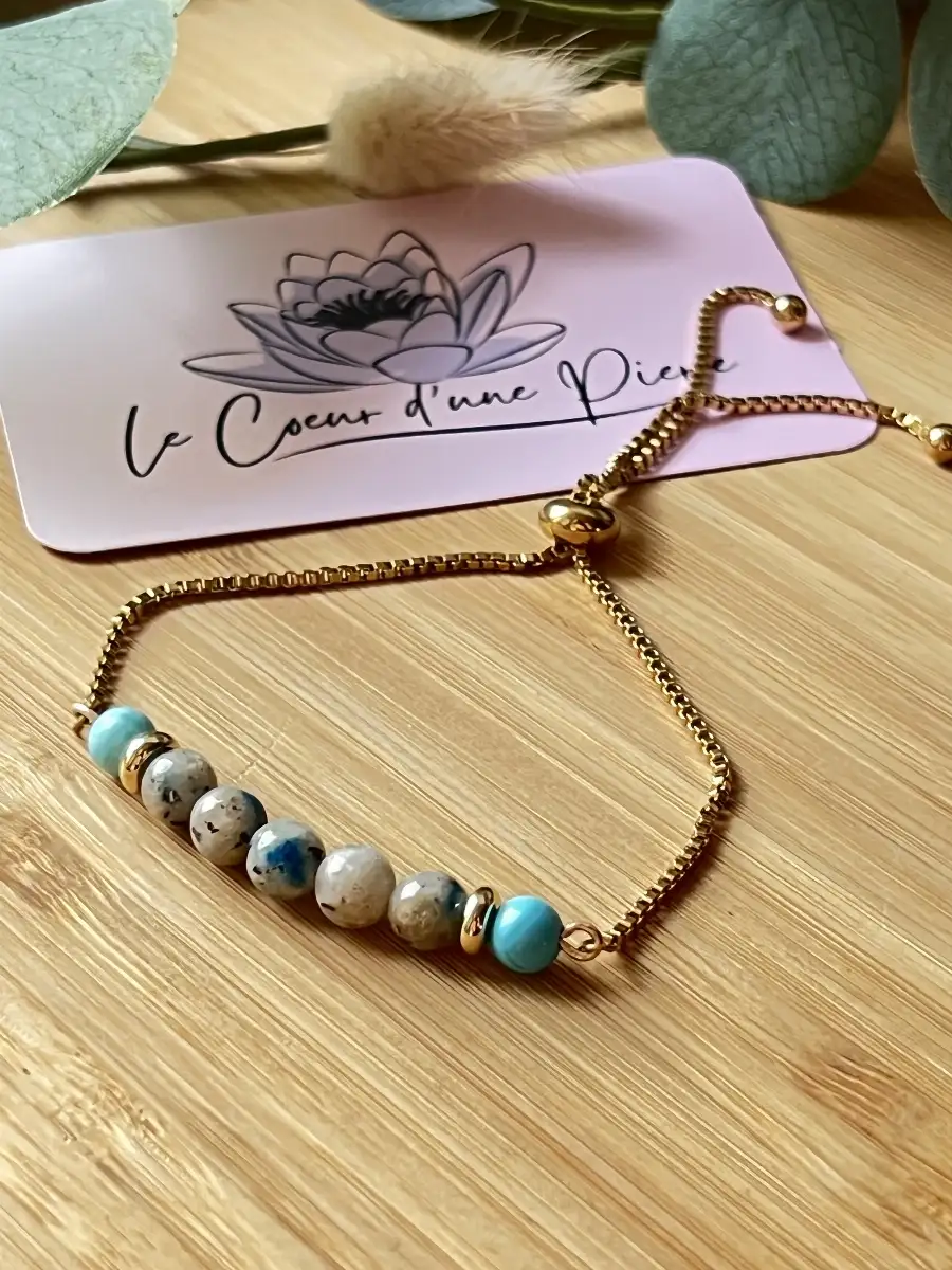 Bracelet Force et Intuition– Jaspe K2 ET Turquoise