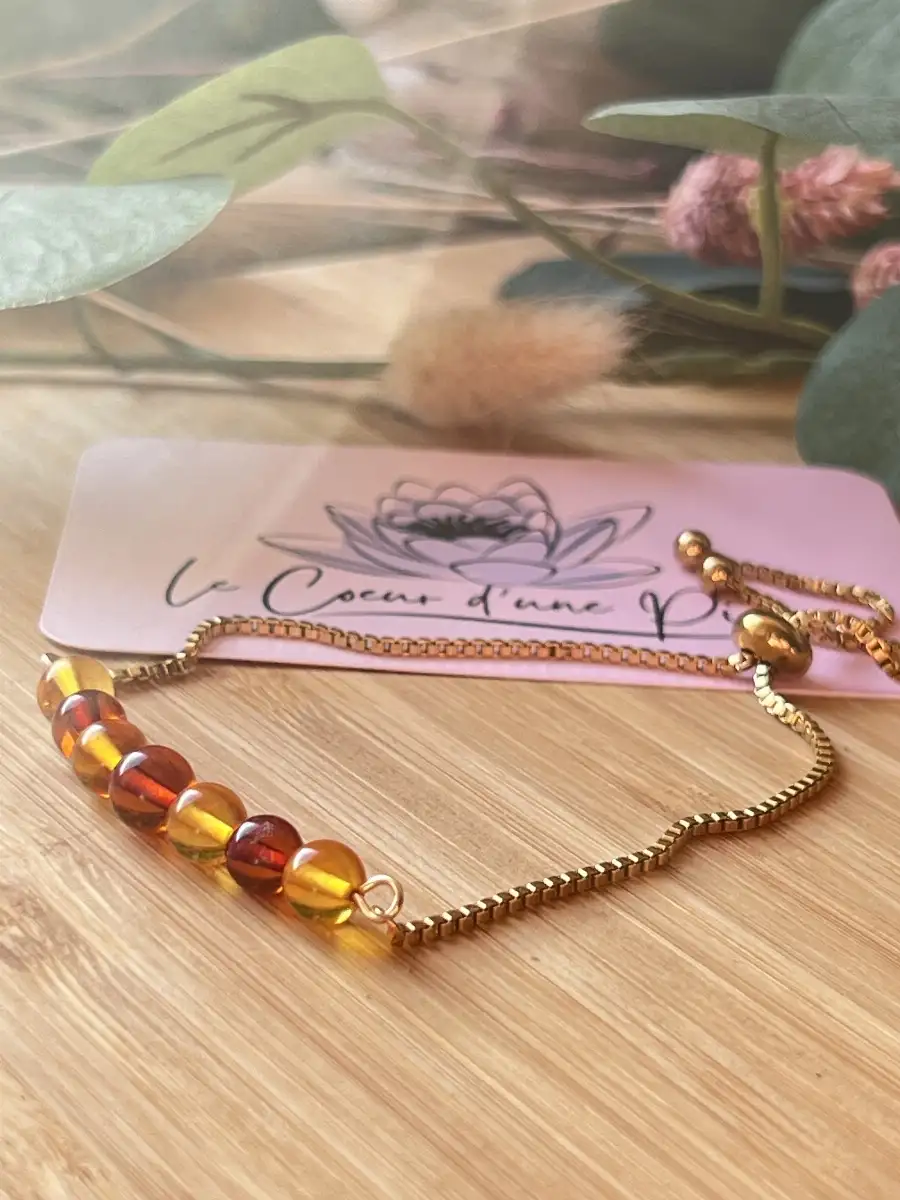 Bracelet "Lumière et Protection" – Ambre Naturel