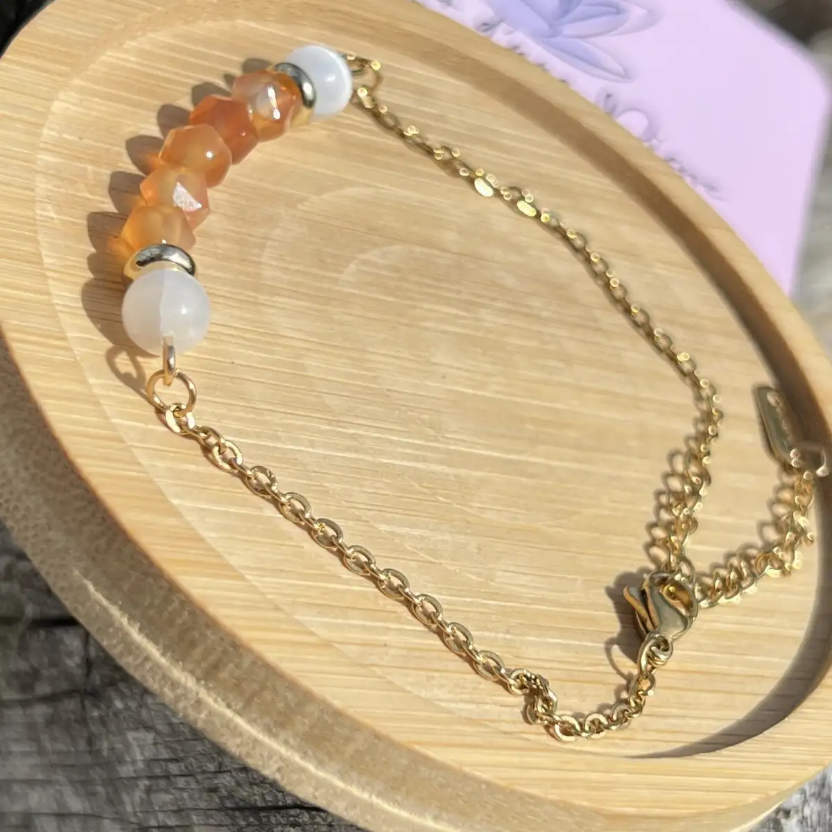 Bracelet "Énergie et Lumière" – Sélénite et Agate Rouge Facettée
