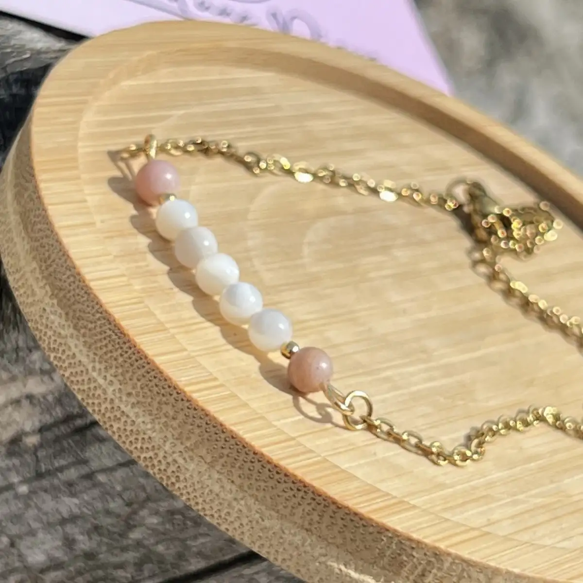 Bracelet "Amour de soi et Douceur" – Nacre et Rhodochrosite