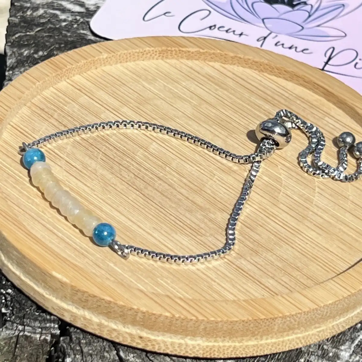 Bracelet "Élan et Clarté" – Jade Jaune Facettée et Apatite Bleue