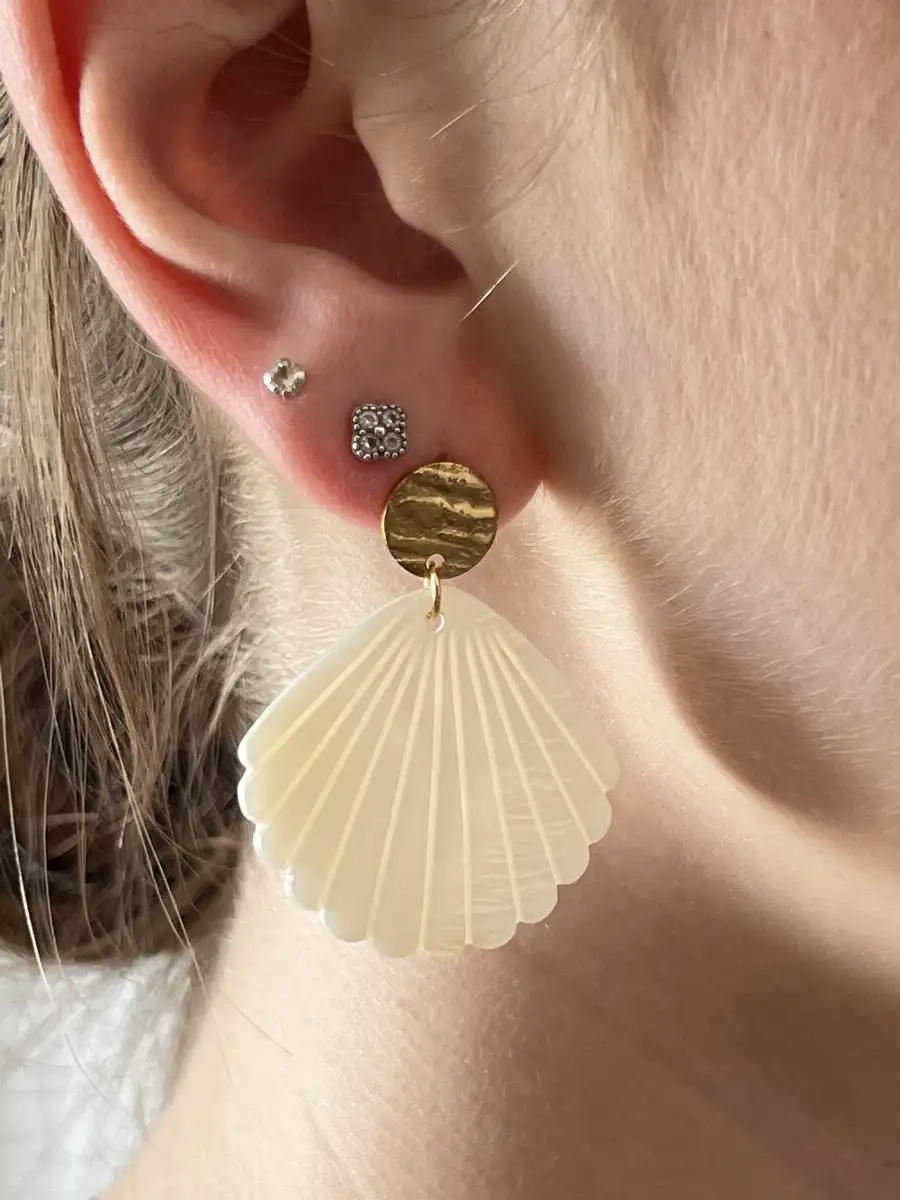 Boucles d’oreilles "Éclat Naturel" – Coquillage Nacre