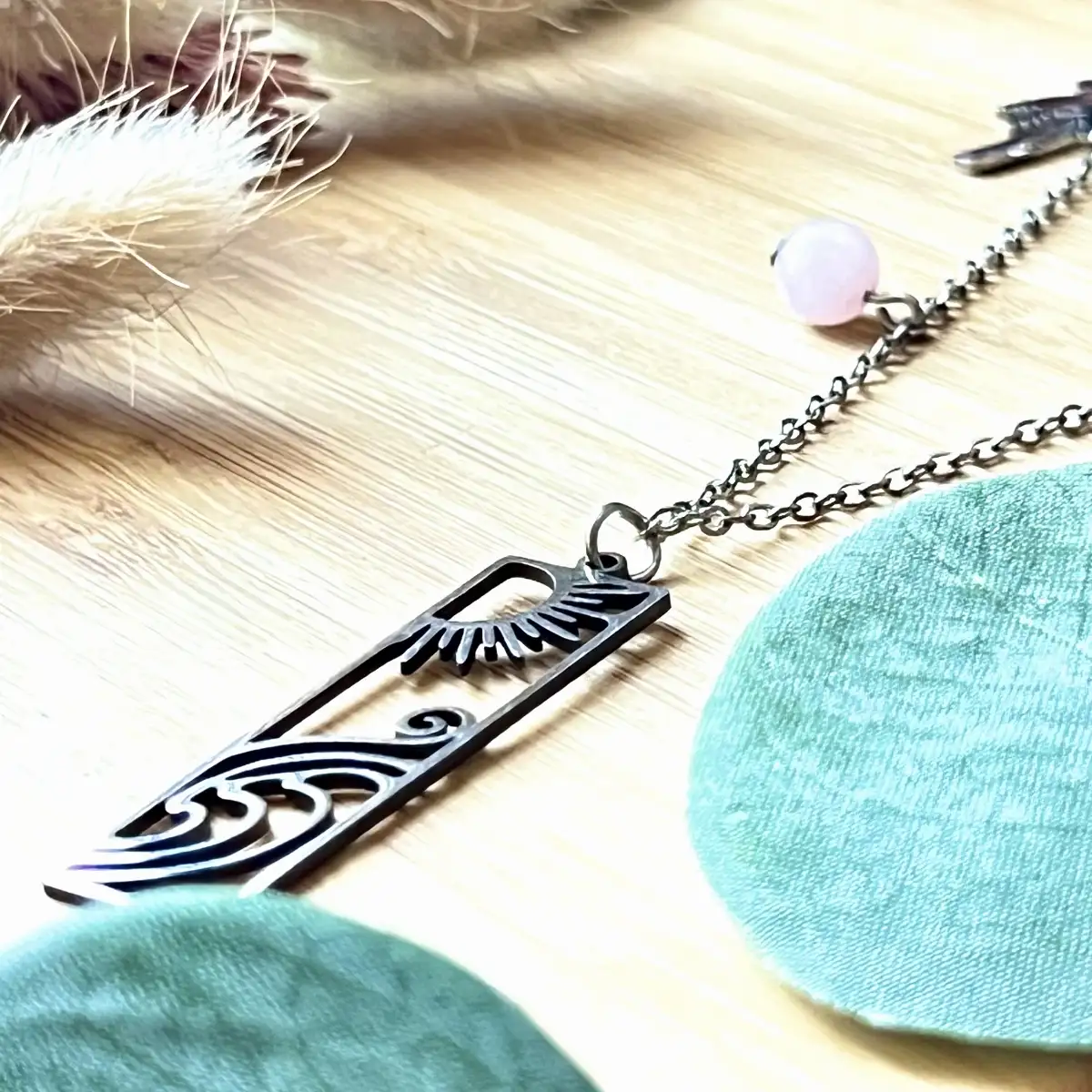Collier perle d'amethyste et quartz rose