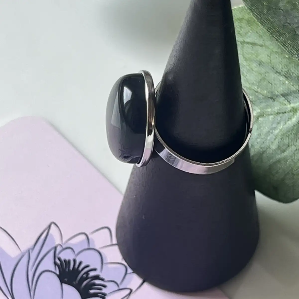 Bague agate noire