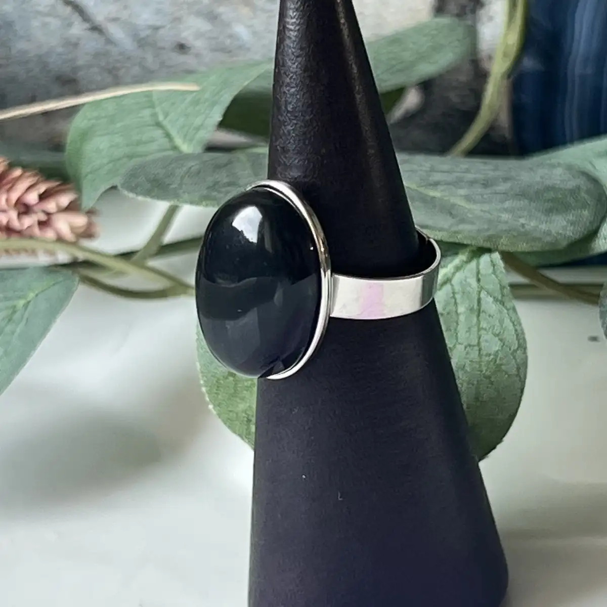 Bague agate noire