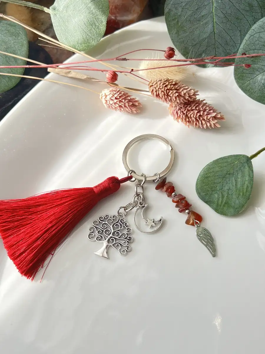 Porte-clés / Bijou de sac – agate rouge