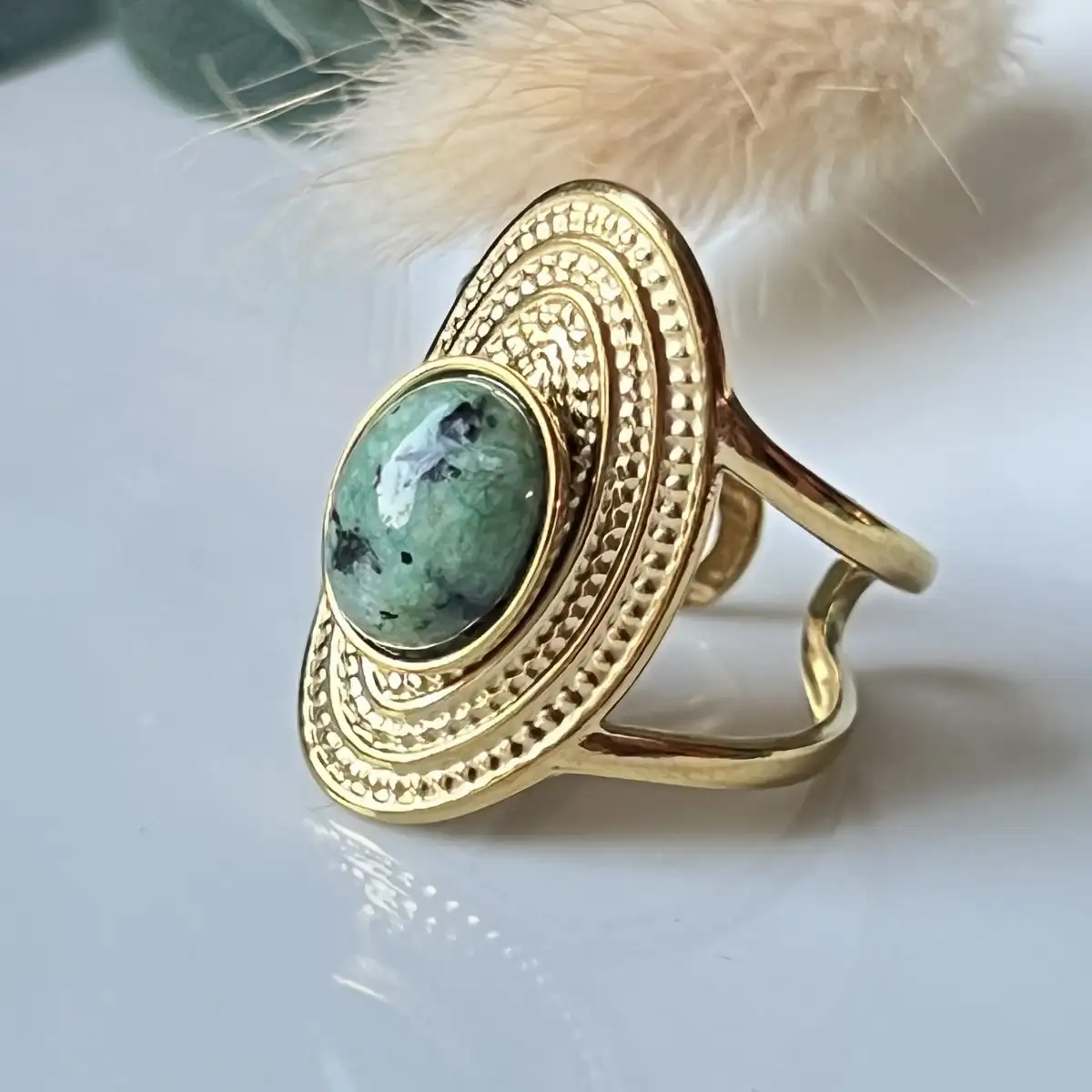 Bague turquoise africaine