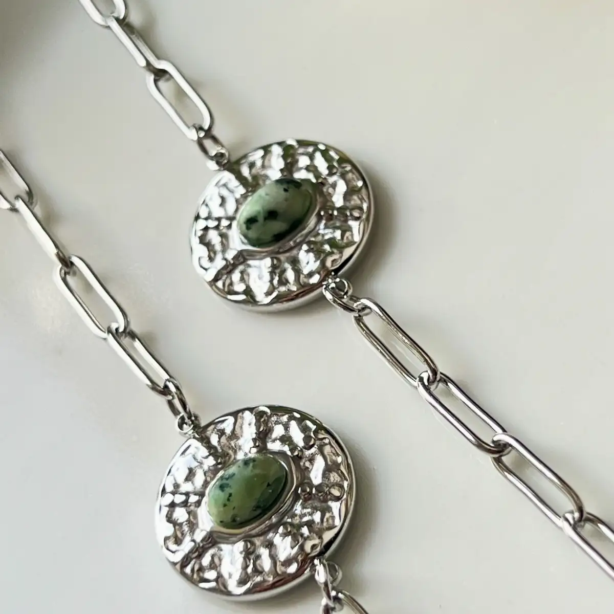 Bracelet réglable acier inoxydable turquoise africaine