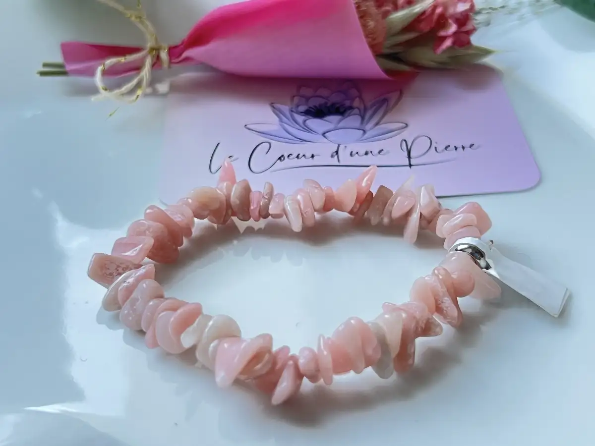 Bracelet Chips en Opale Rose