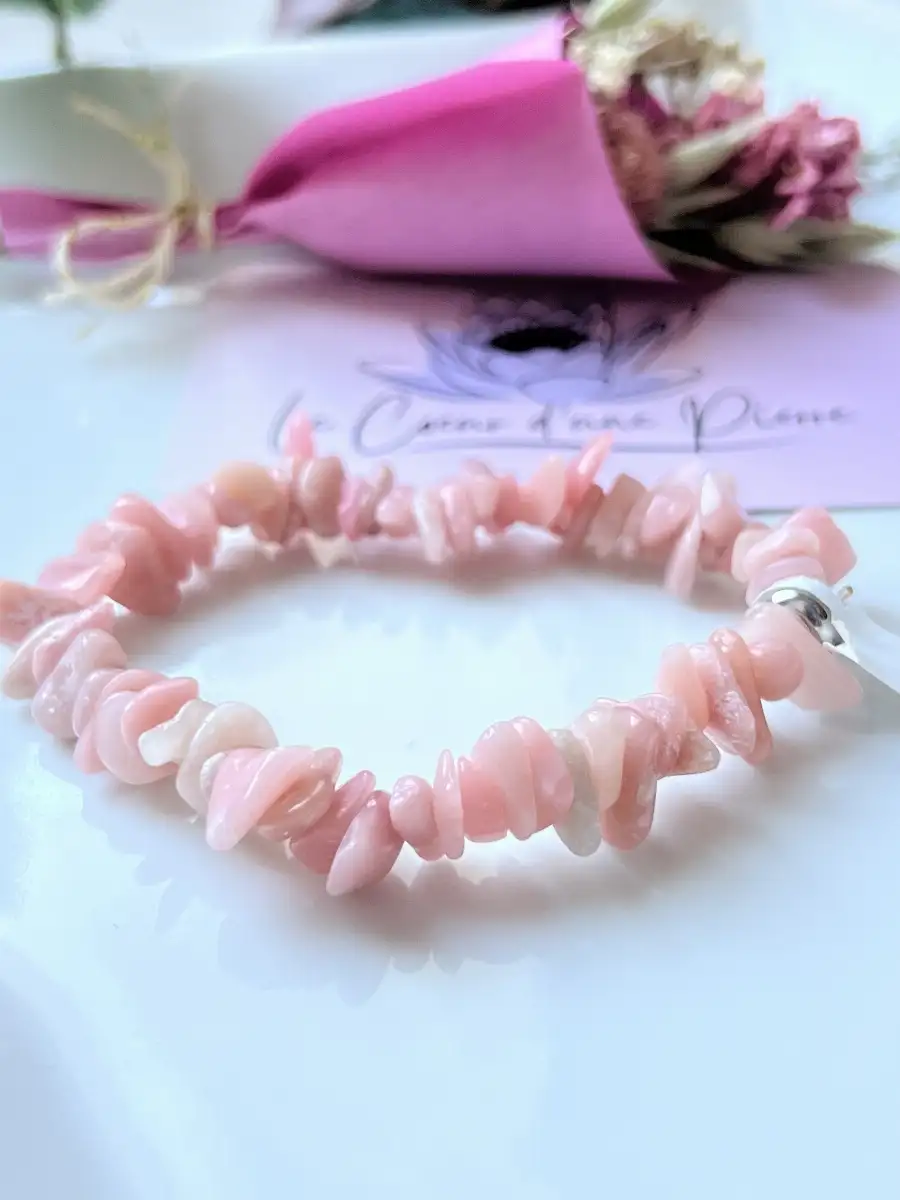 Bracelet Chips en Opale Rose
