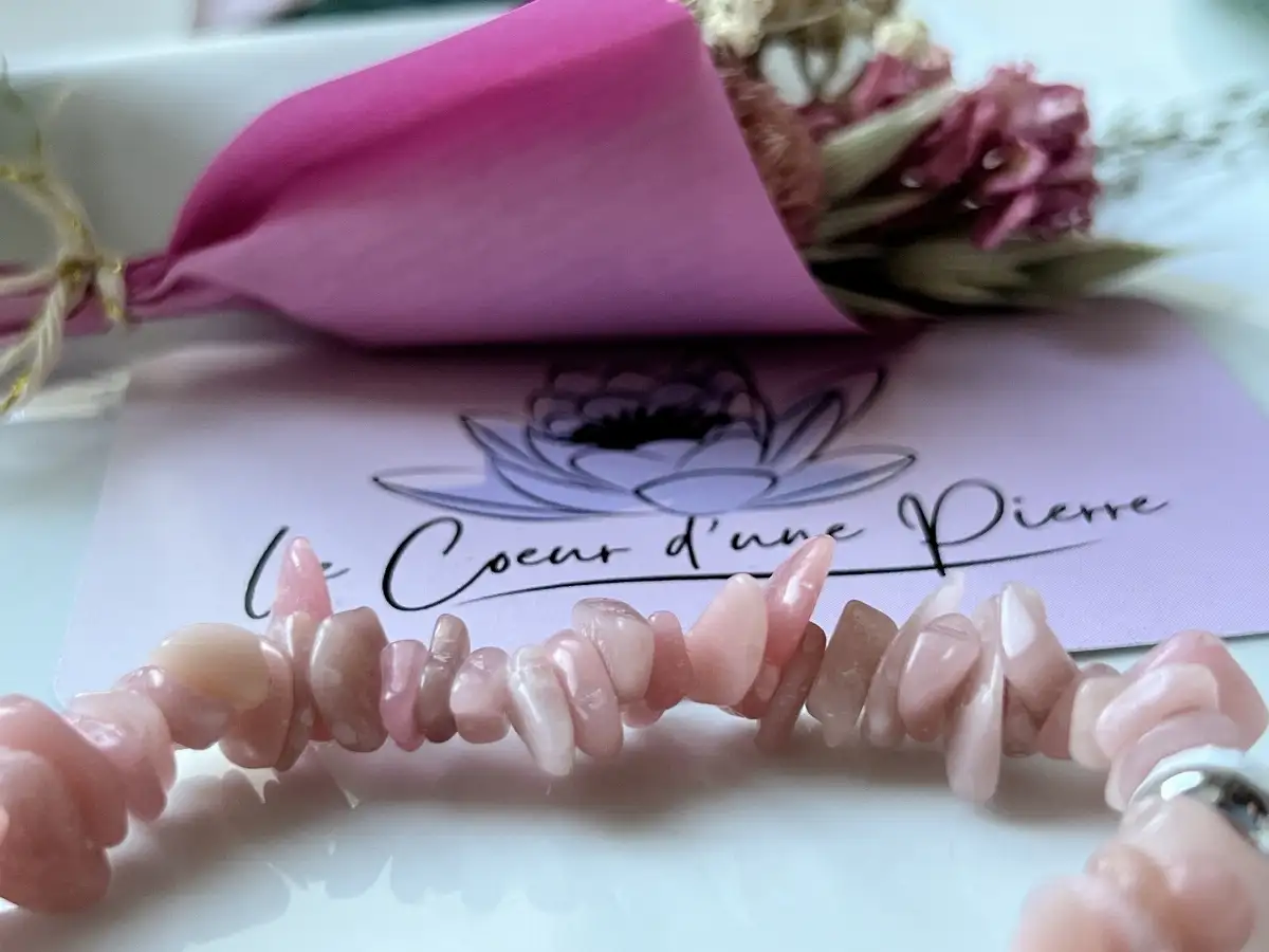 Bracelet Chips en Opale Rose
