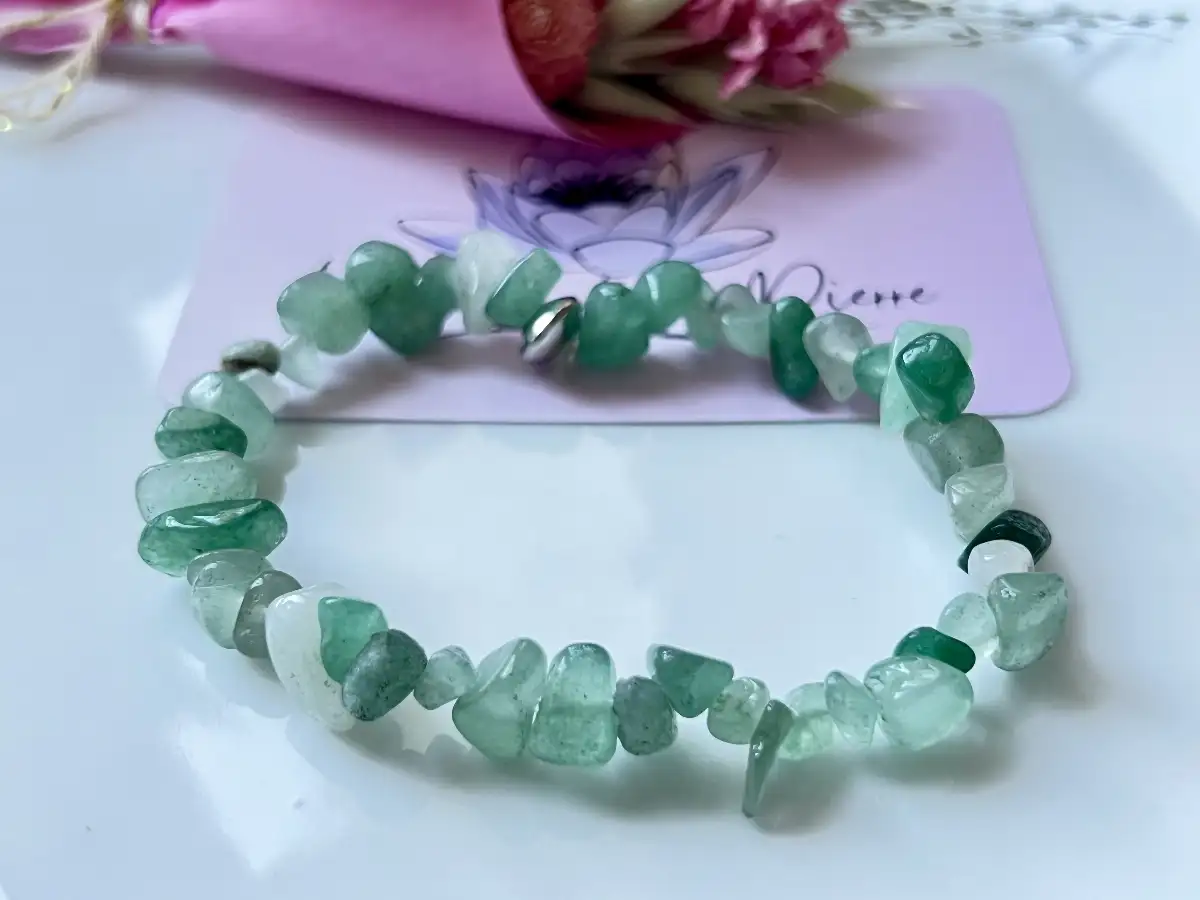 Bracelet chips en aventurine verte