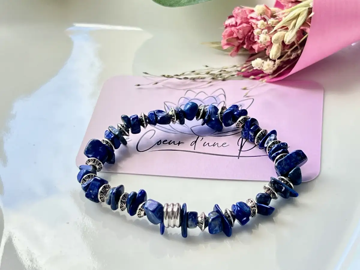 Bracelet en perles chips de Lapis Lazuli