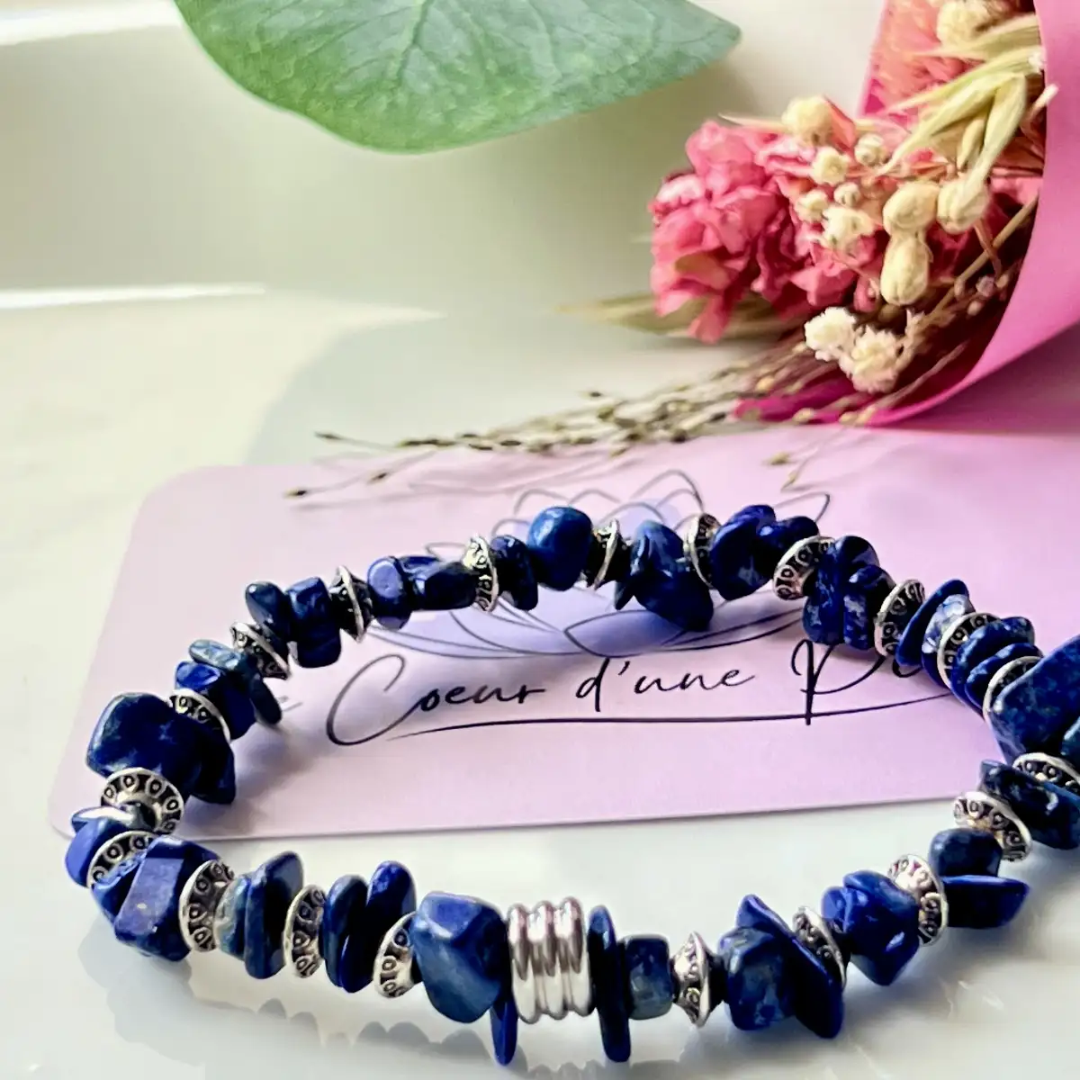 Bracelet en perles chips de Lapis Lazuli