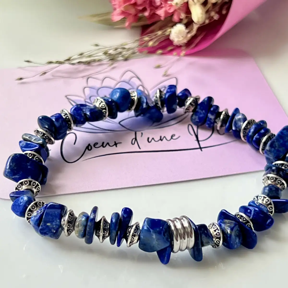 Bracelet en perles chips de Lapis Lazuli