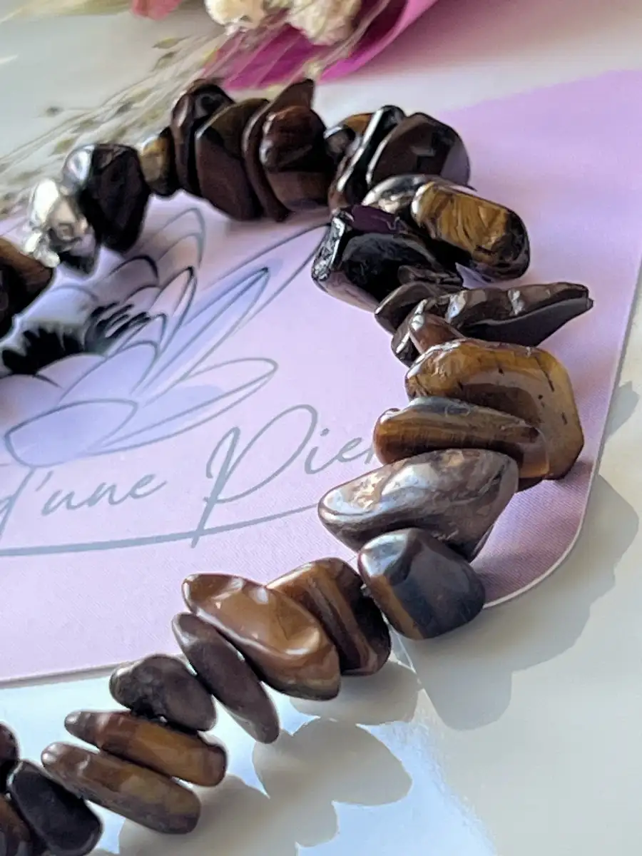 Bracelet en perles chips d’Œil de Tigre