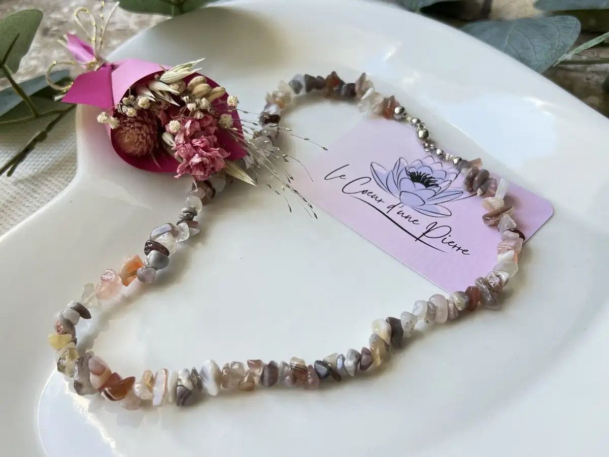 Collier Agate du Botswana