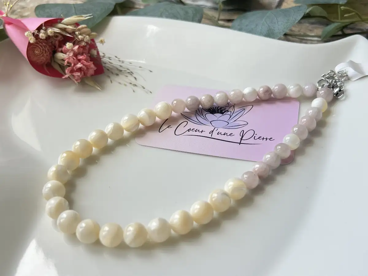 Collier en Nacre & Kunzite
