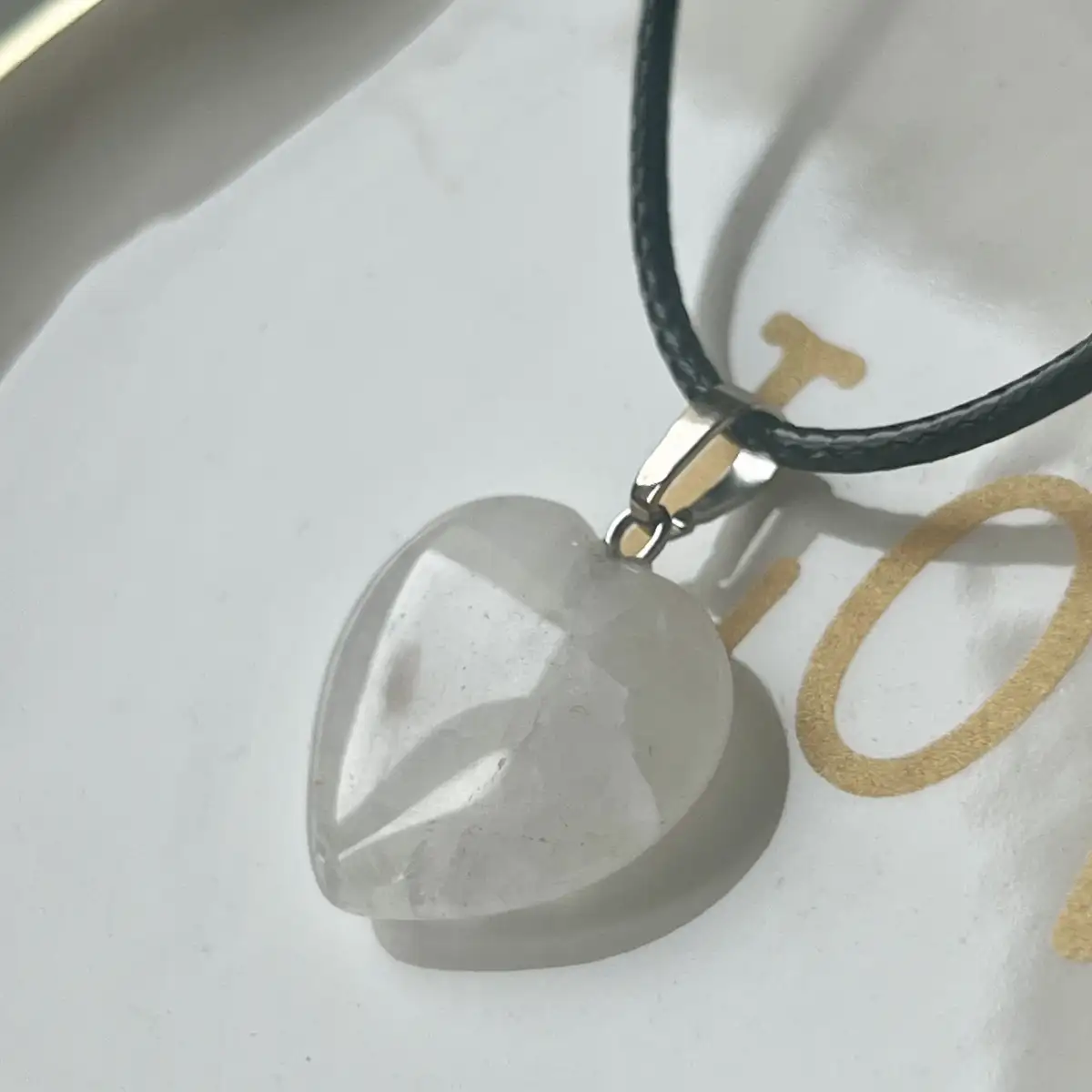 Pendentif Cœur en Cristal de Roche