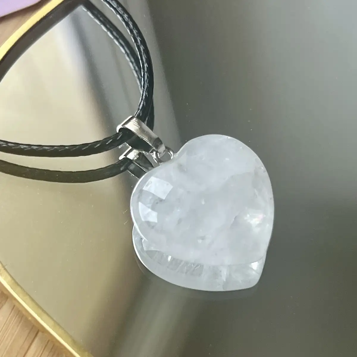 Pendentif Cœur en Cristal de Roche