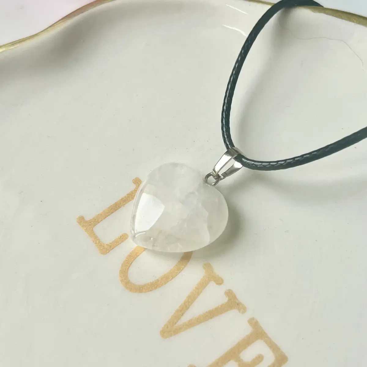 Pendentif Cœur en Cristal de Roche