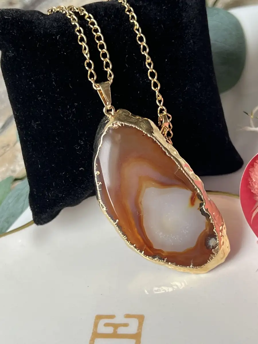 Pendentif tranche d'agate