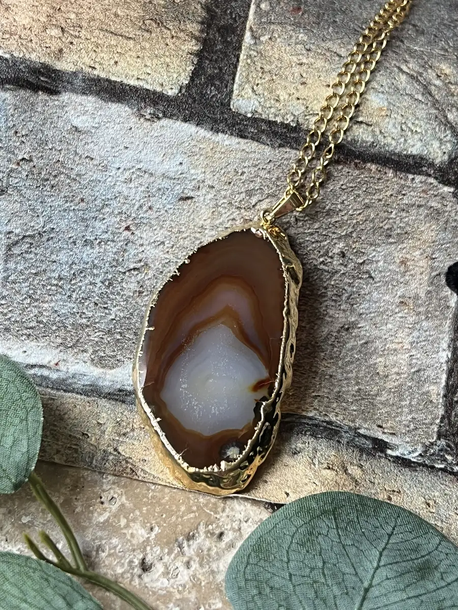 Pendentif tranche d'agate