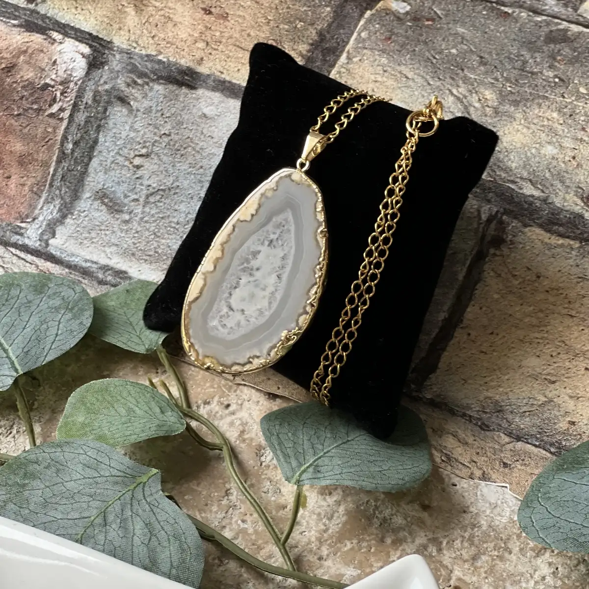 Pendentif tranche d'agate