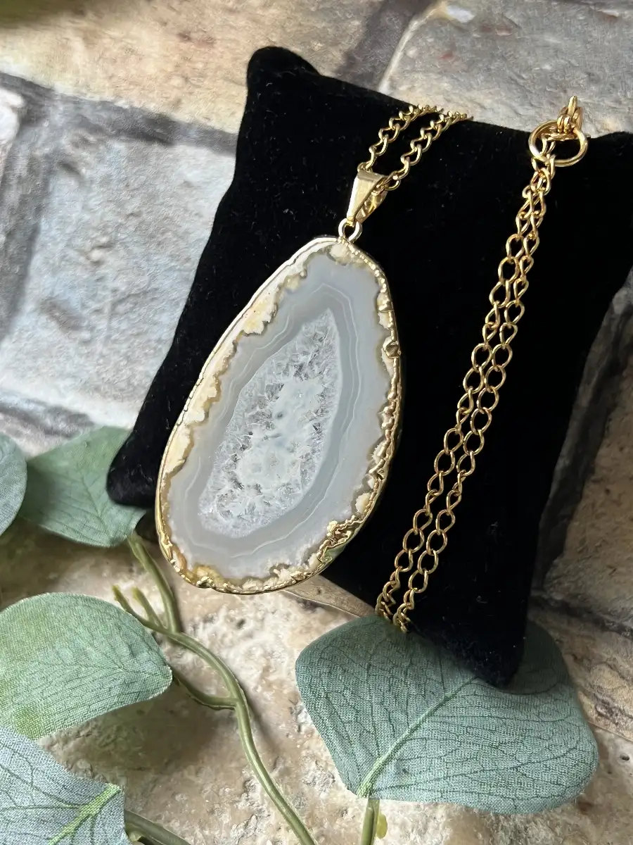 Pendentif tranche d'agate