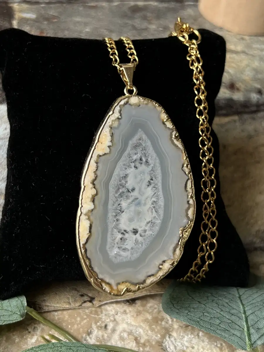Pendentif tranche d'agate