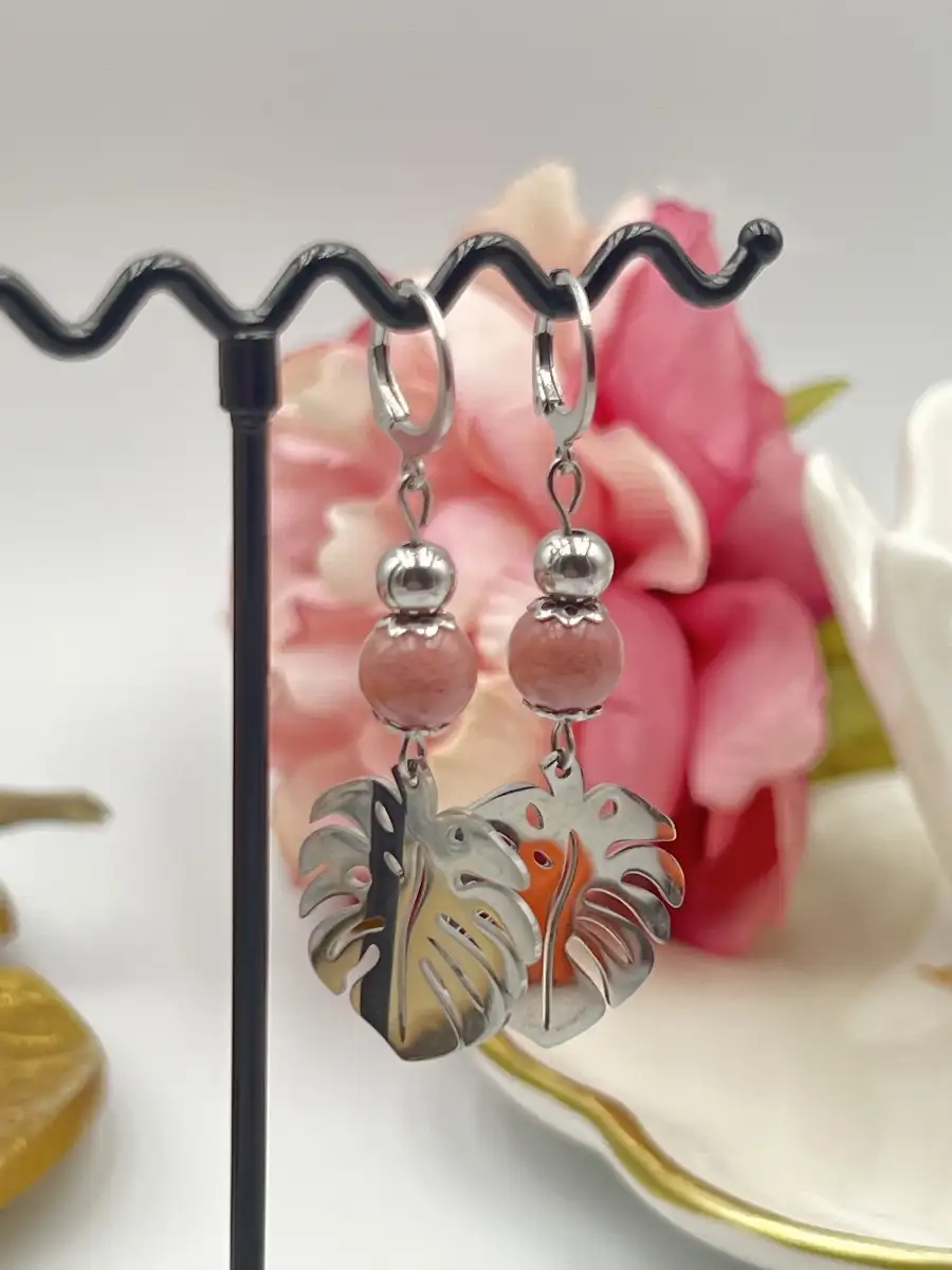 Boucles d’oreilles en Rhodochrosite