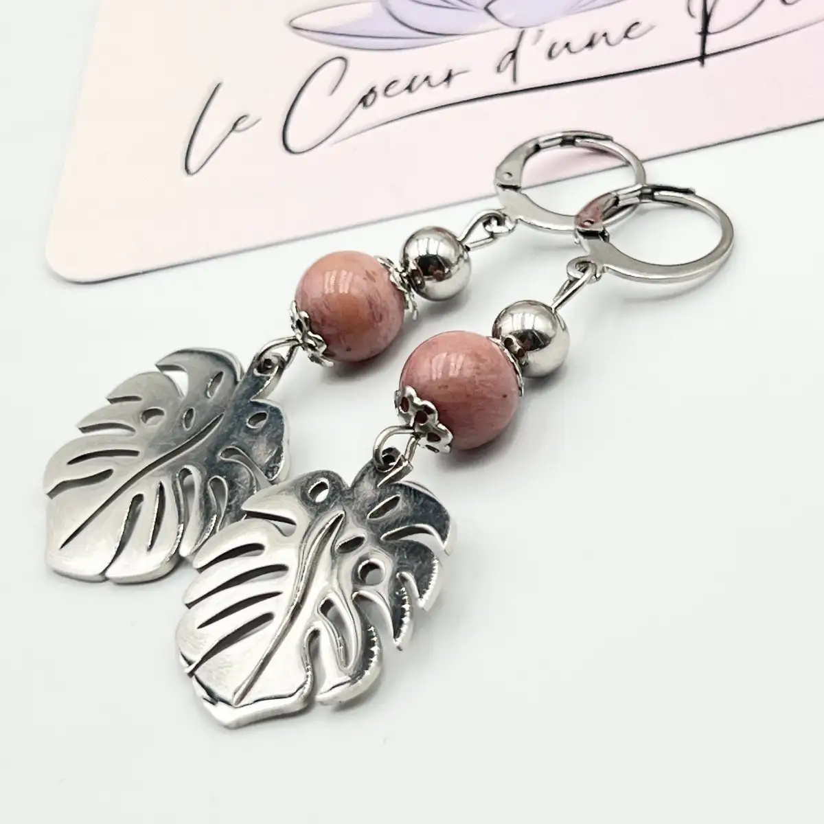 Boucles d’oreilles en Rhodochrosite