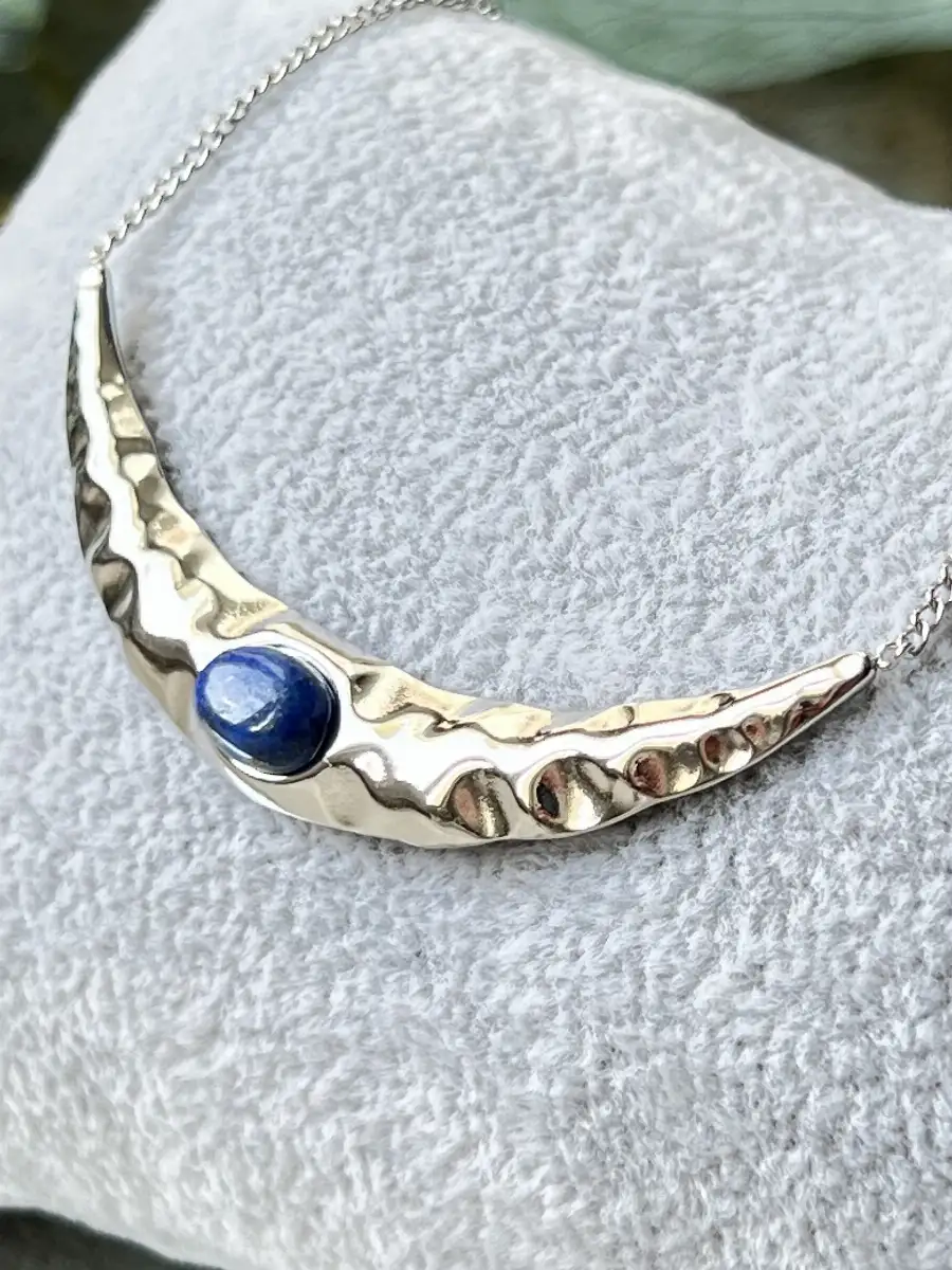 Pendentif Lapis Lazuli – Collier en Acier Inoxydable