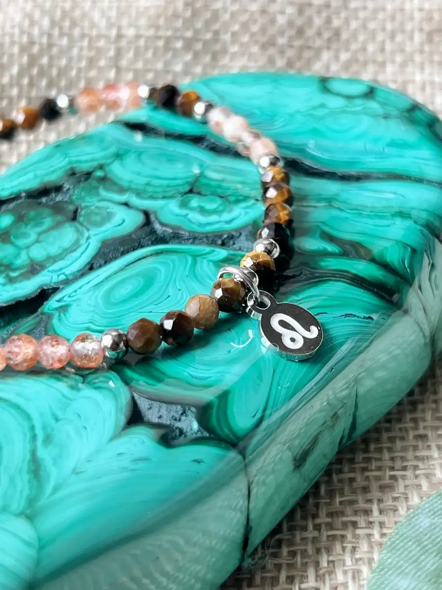 Bracelet zodiaque lion – Pierre du Soleil & Oeil de Tigre