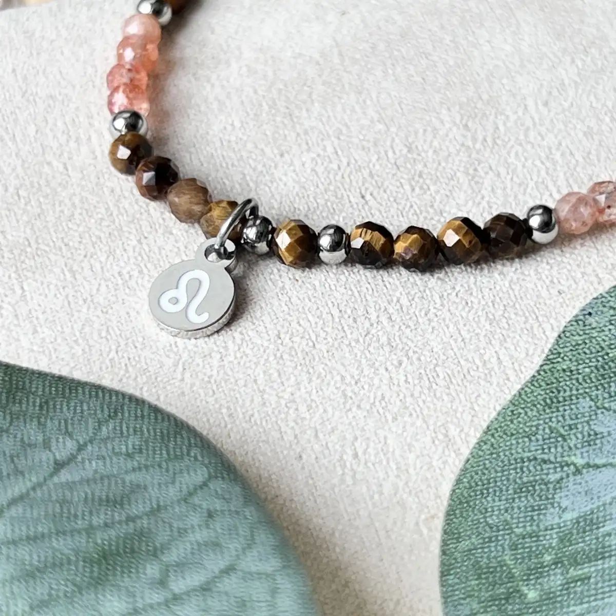 Bracelet zodiaque lion – Pierre du Soleil & Oeil de Tigre