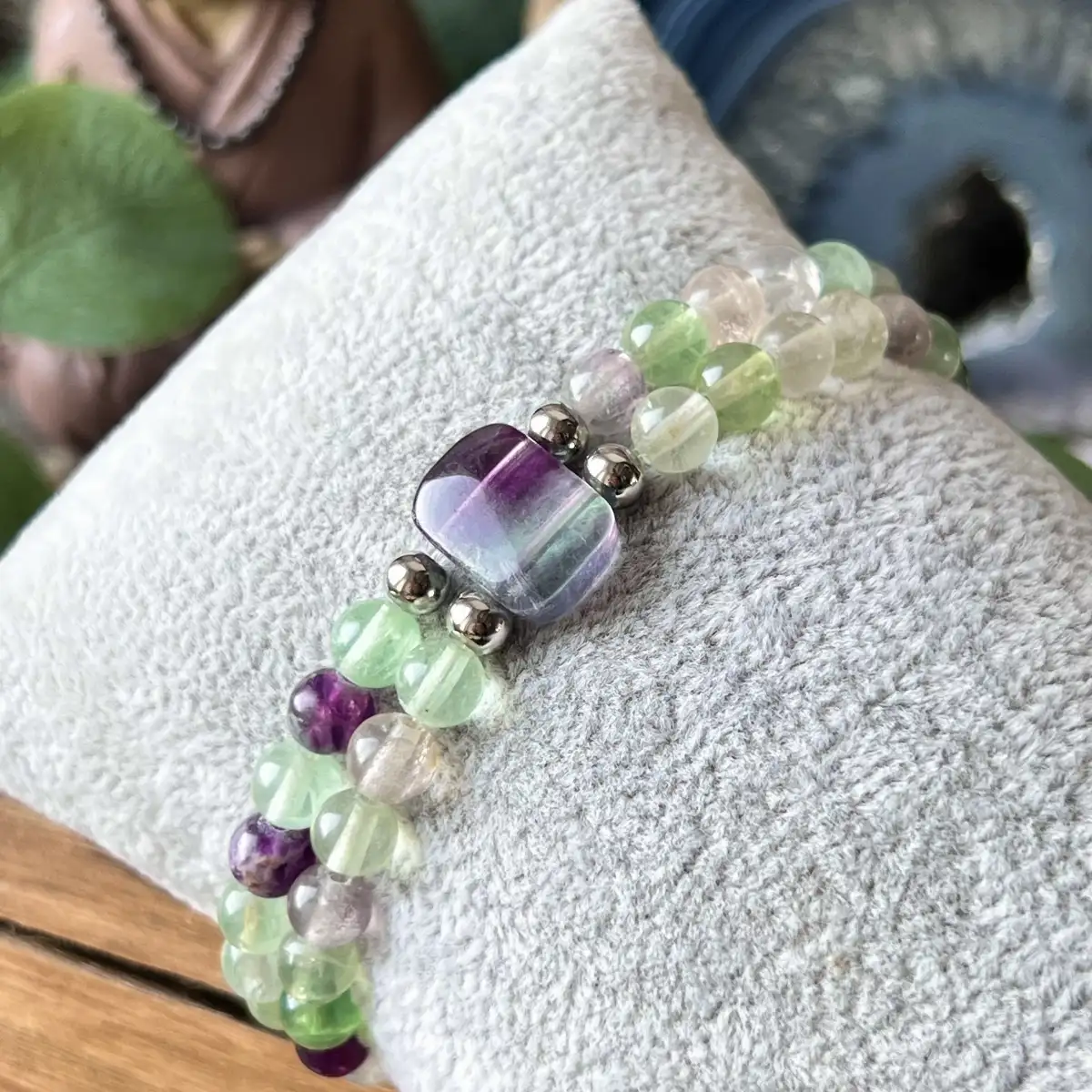 Bracelet double en fluorite