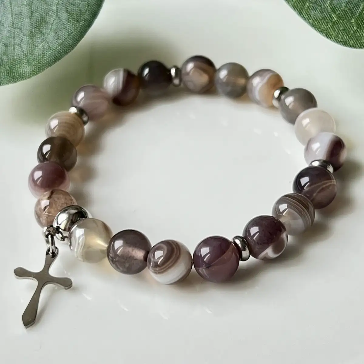 Bracelet Agate du Botswana