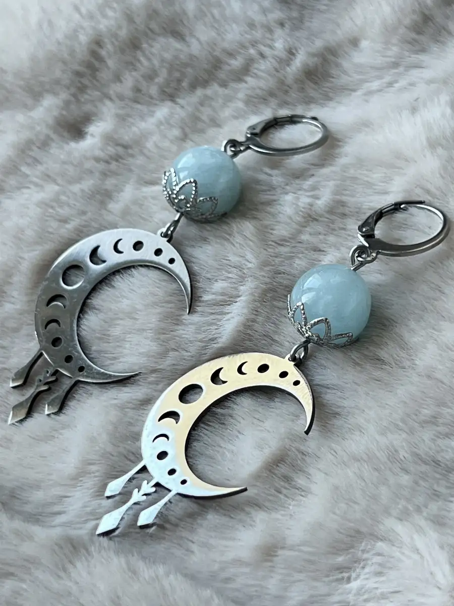 Boucles d'oreilles en aigue marine