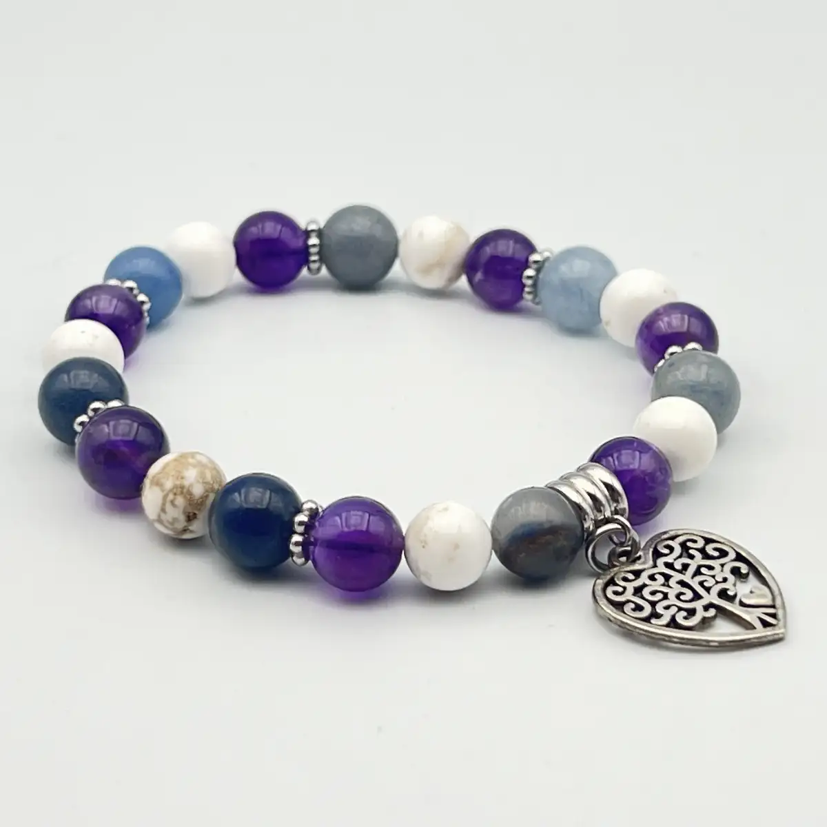 Bracelet Améthyste – Angélite – Magnésite