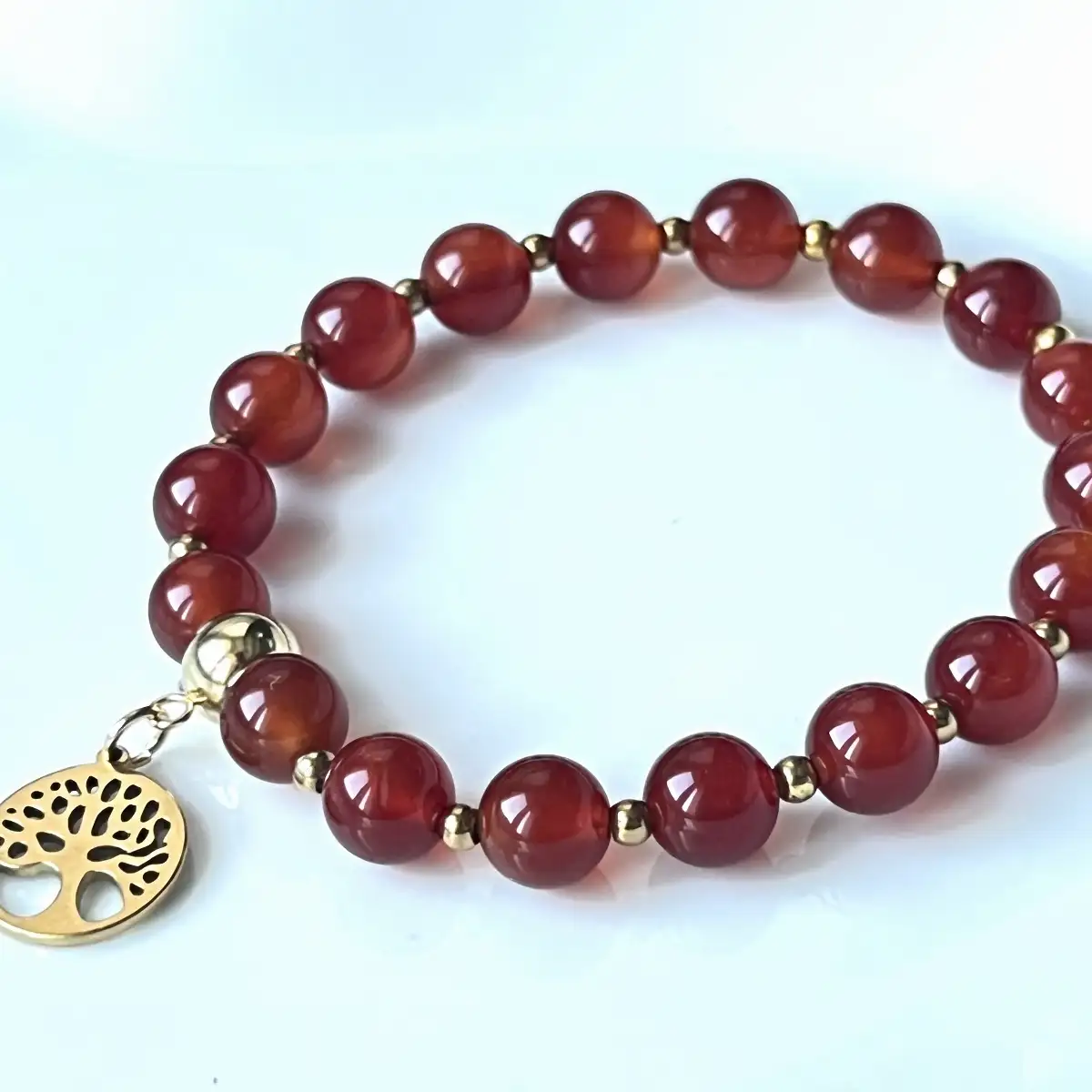 Bracelet Cornaline – Perles 8 mm