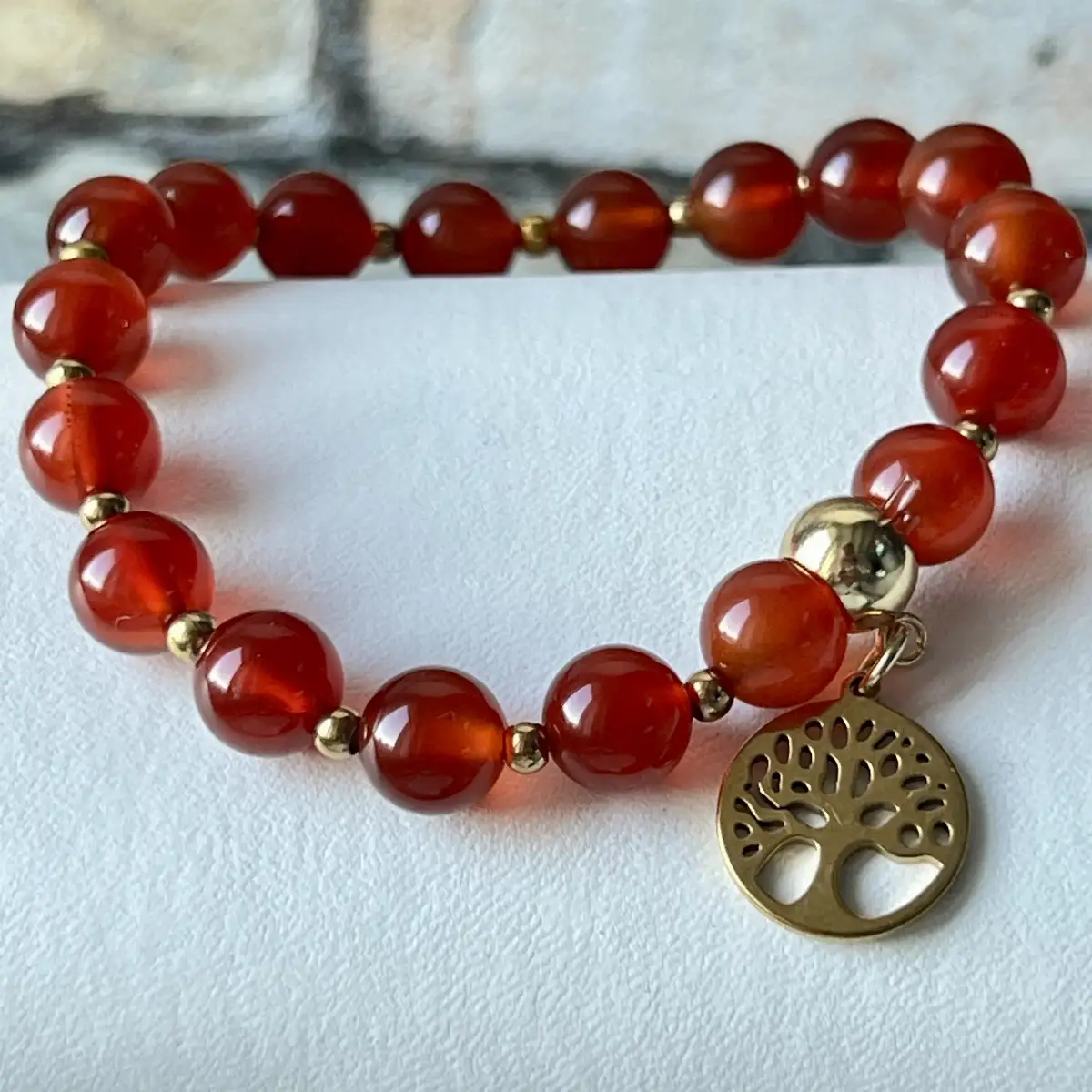 Bracelet Cornaline – Perles 8 mm