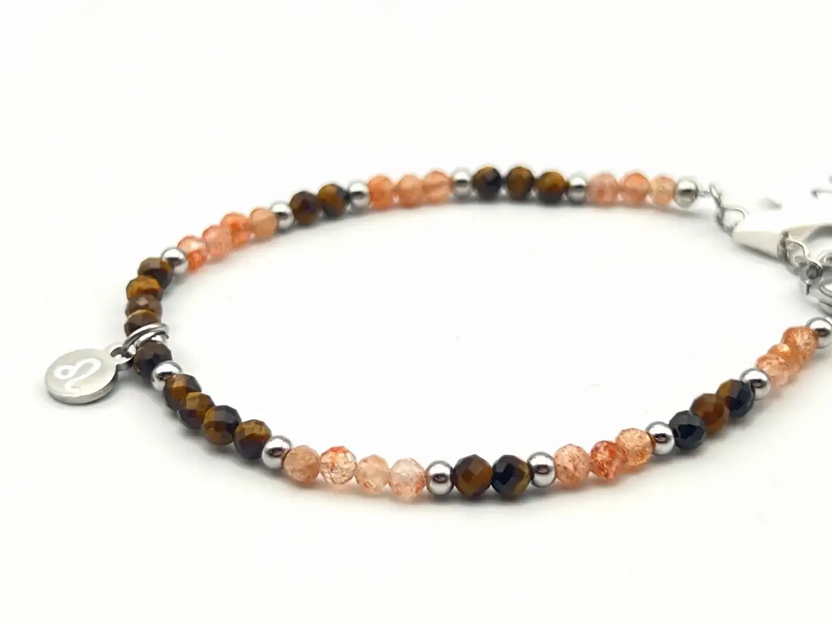 Bracelet zodiaque lion – Pierre du Soleil & Oeil de Tigre