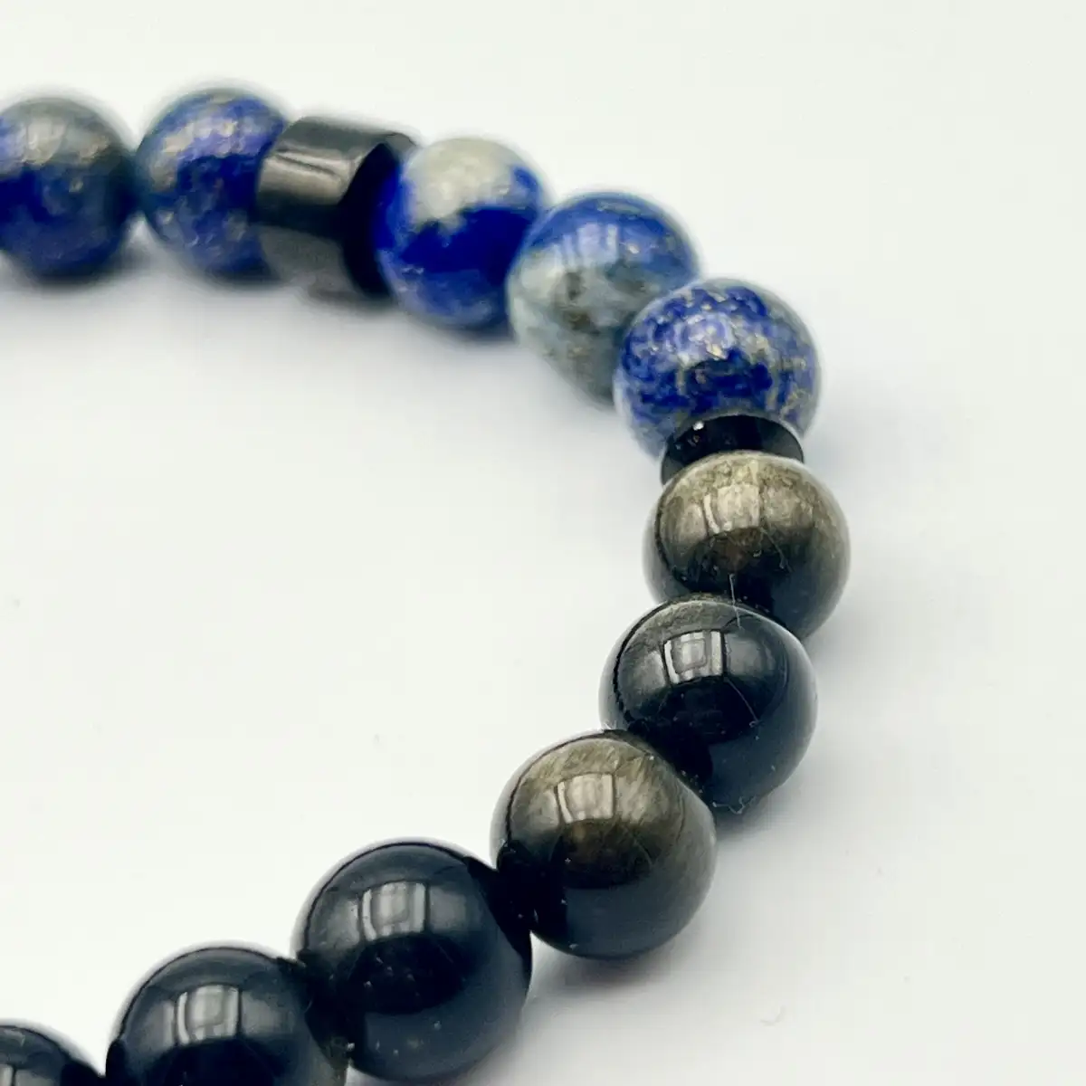 Bracelet Verseau – Obsidienne Dorée et Lapis Lazuli