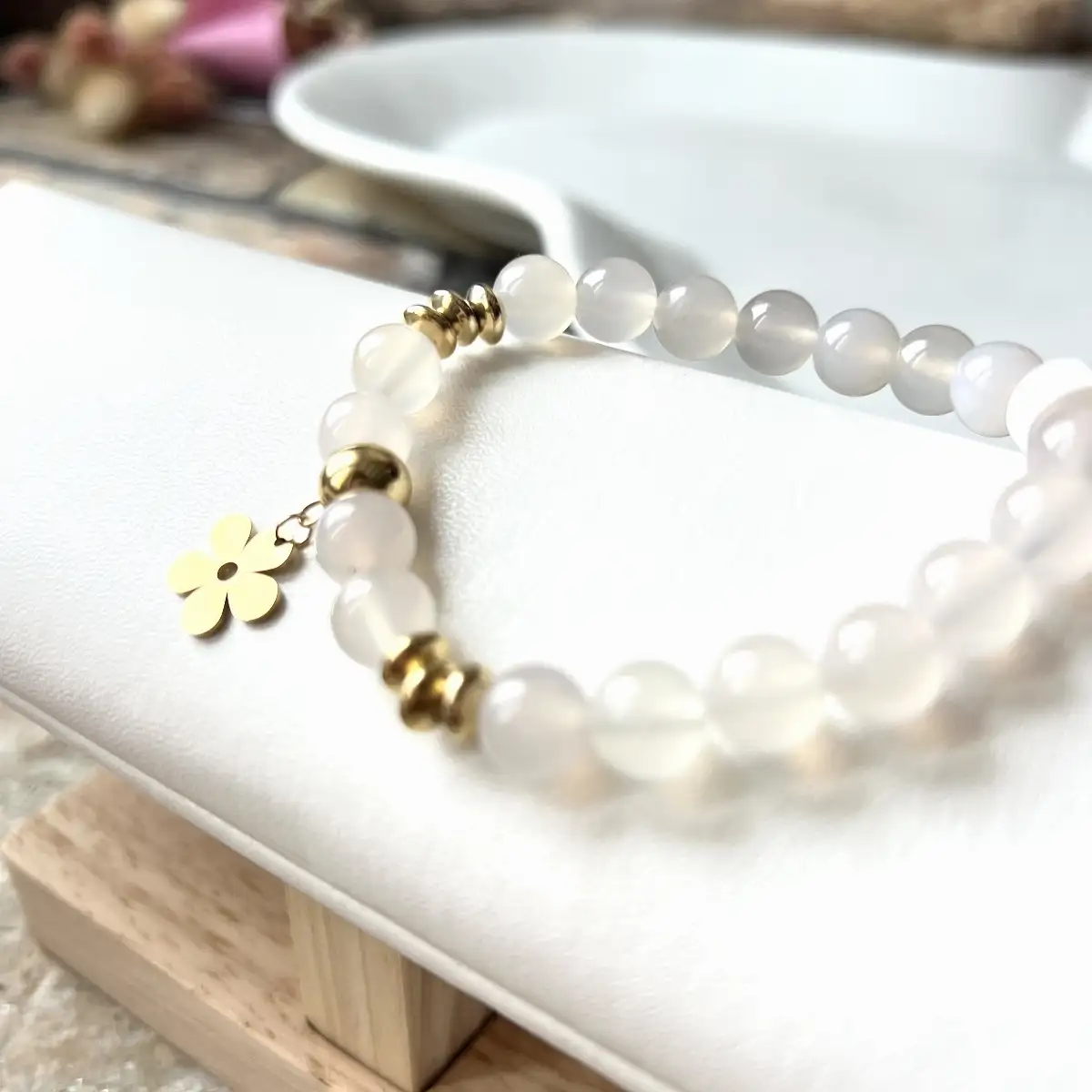 Bracelet jade blanc