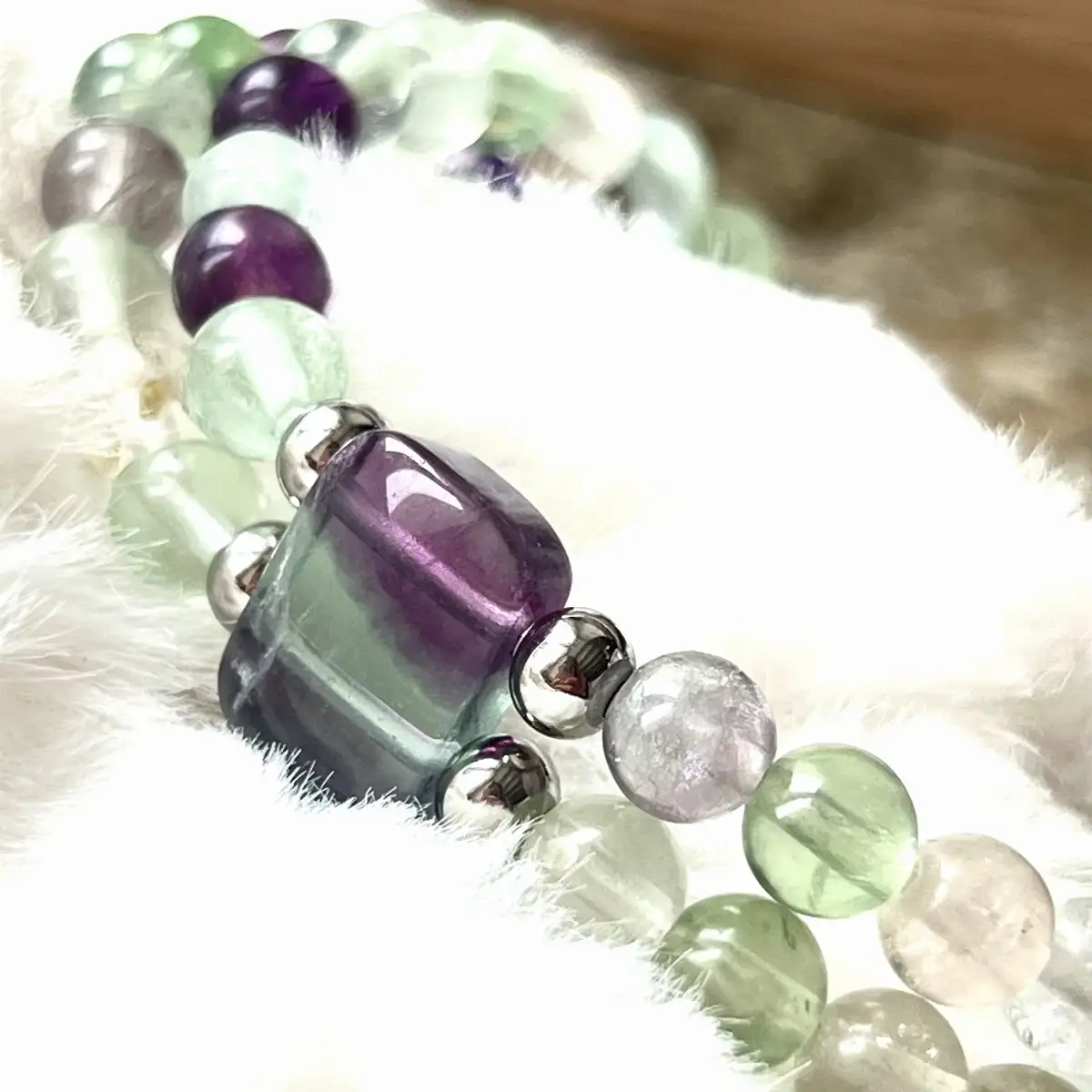 Bracelet double en fluorite