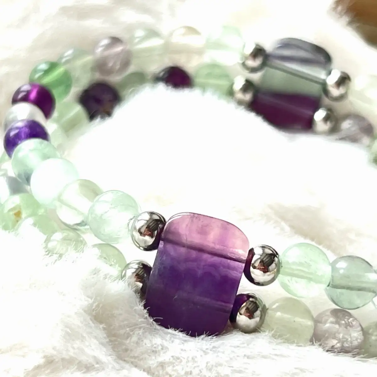 Bracelet double en fluorite